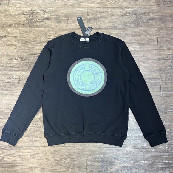 Stone Island Logo-Emblazoned Crewneck Sweatshirt - Picture 1 of 8